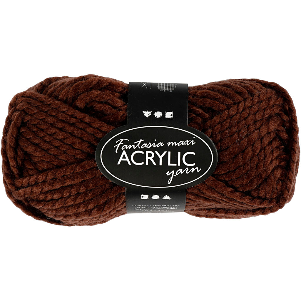Filato acrilico, Marrone, 50gr, 80m