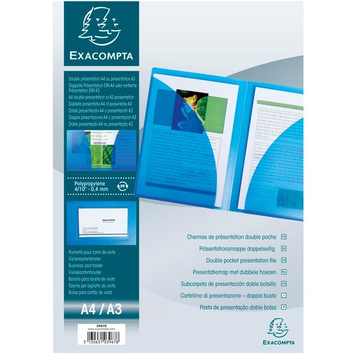 Cartella con clip exacompta a4 trasparente