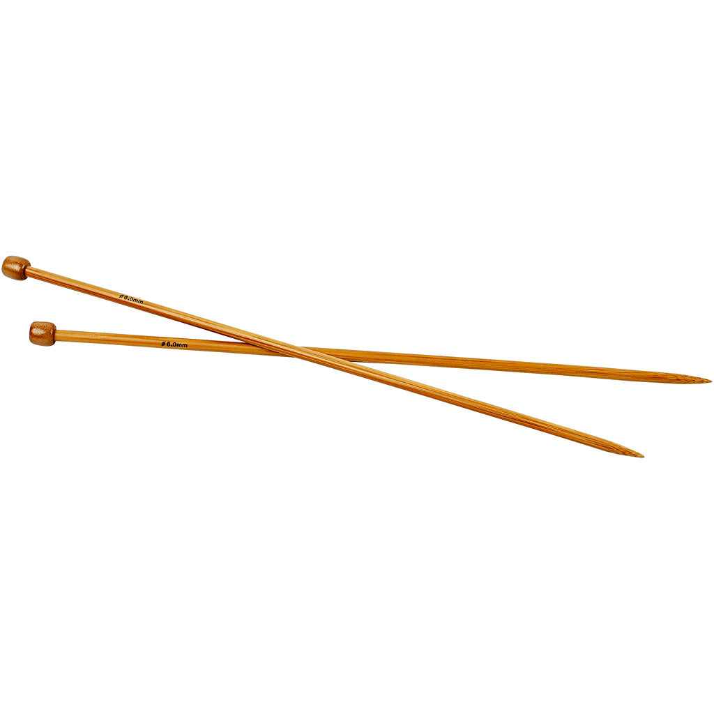 Agujas de tejer de la empresa Creativ, largo: 35 cm, tamaño 6 mm, 1 par