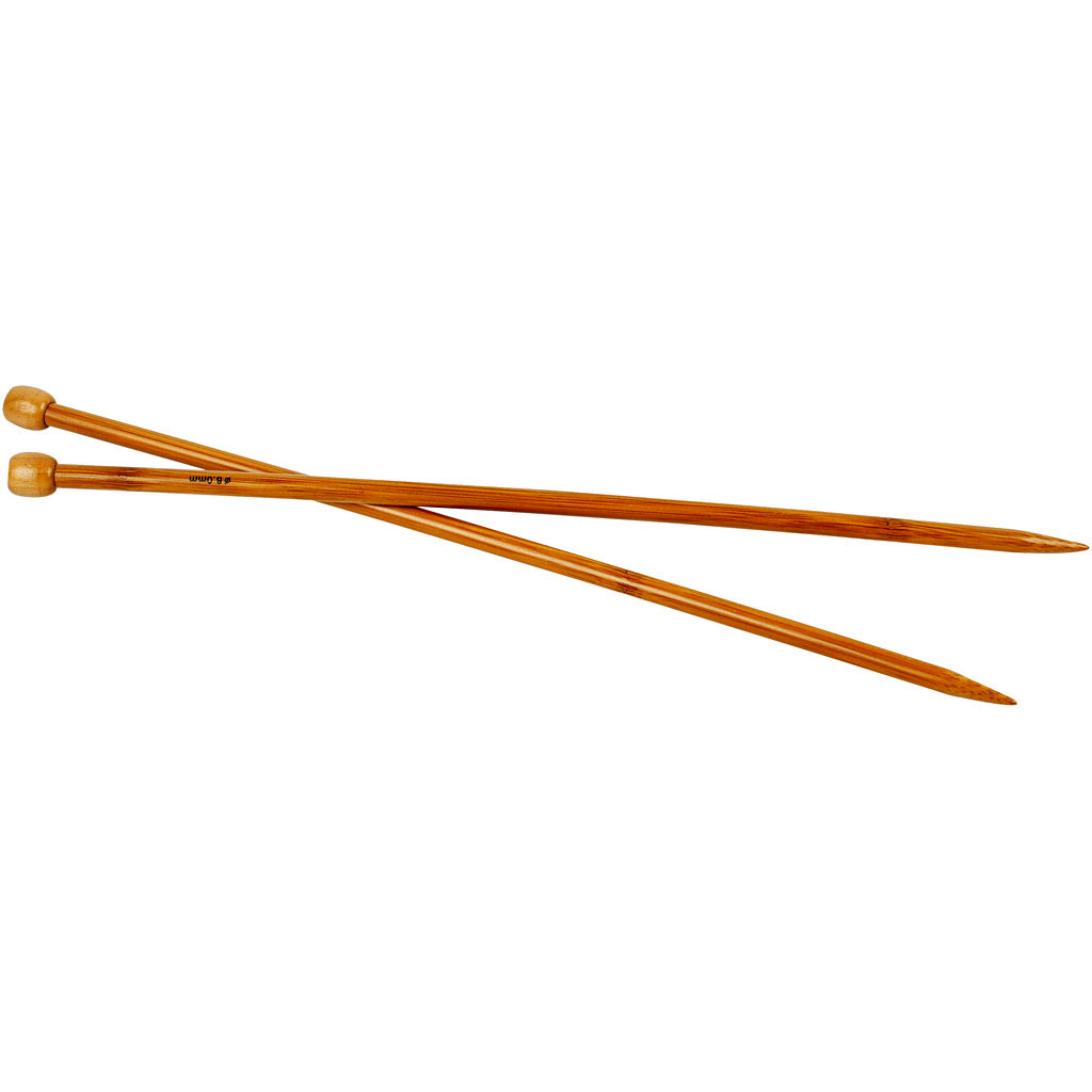 Agujas de tejer de la empresa Creativ, largo: 35 cm, tamaño 8 mm, 1 par