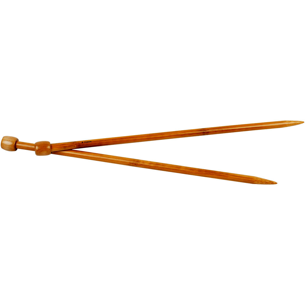 Agujas de tejer de la empresa Creativ, largo: 35 cm, tamaño 10 mm, 1 par