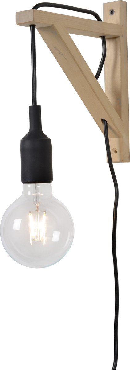 Lucide fix - wandlamp - 1xe27 - zwart