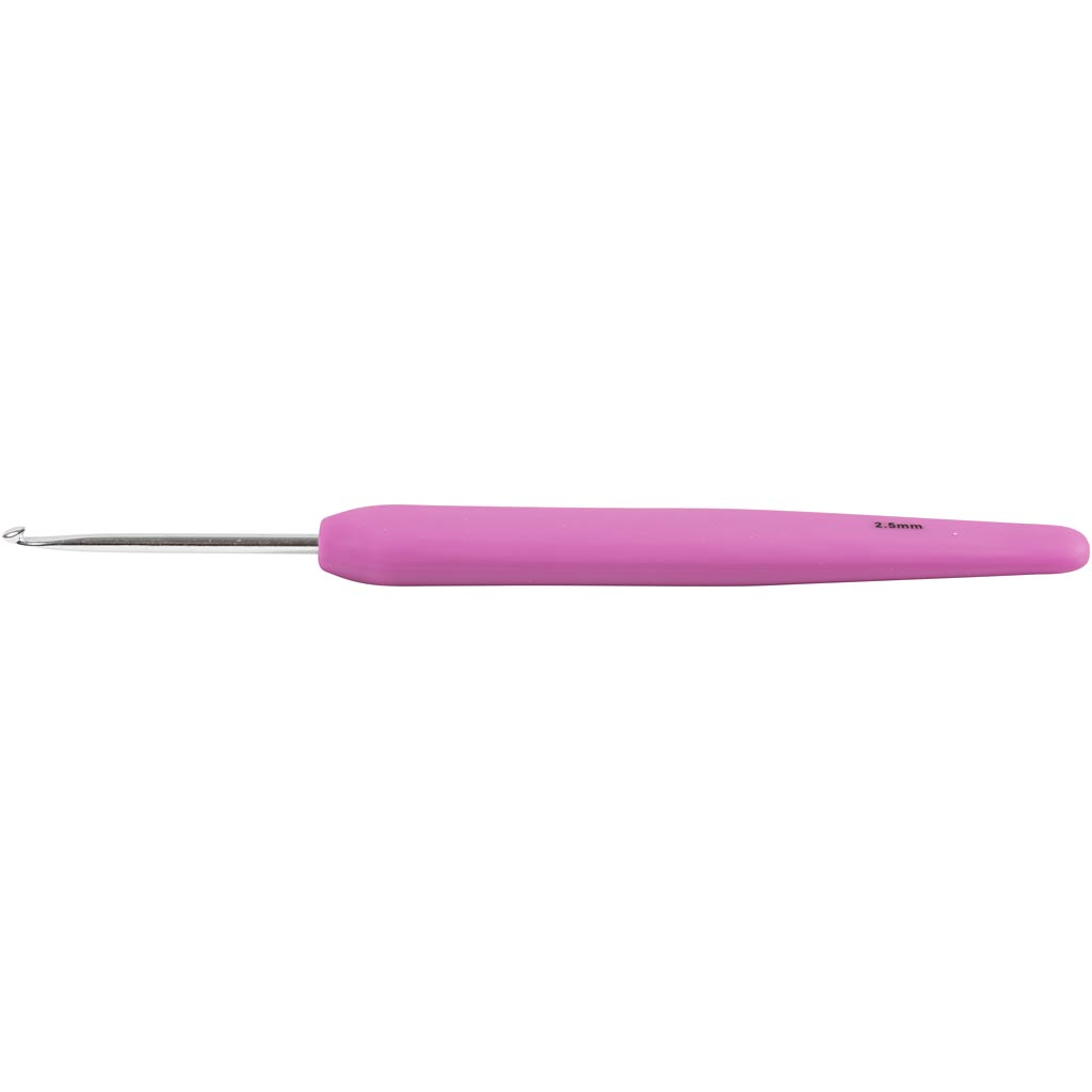 Uncinetti Creative Company, misura 2,5, l: 13,3 cm, misura 2,5 mm, rosso chiaro, 1 pezzo