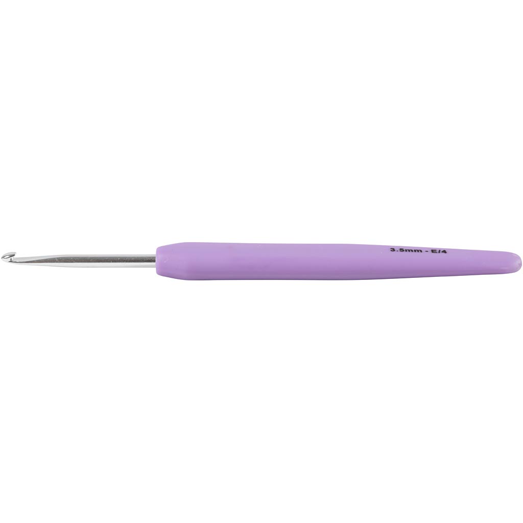Agujas de crochet Creativ company, medida 3,5, l: 13,3 cm, medida 3,5 mm, violeta claro, 1 unidad