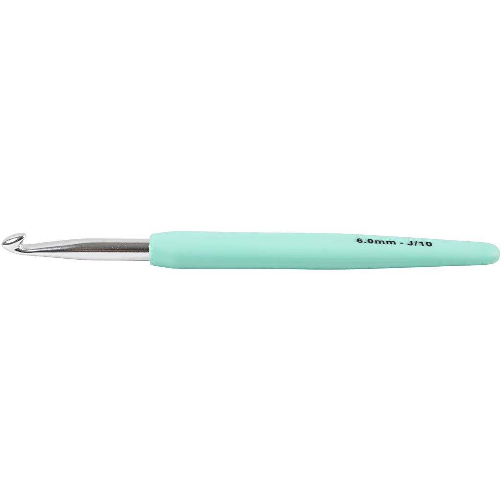 Uncinetti Creative Company, misura 6, l: 13,3 cm, misura 6 mm, turchese, 1 pezzo