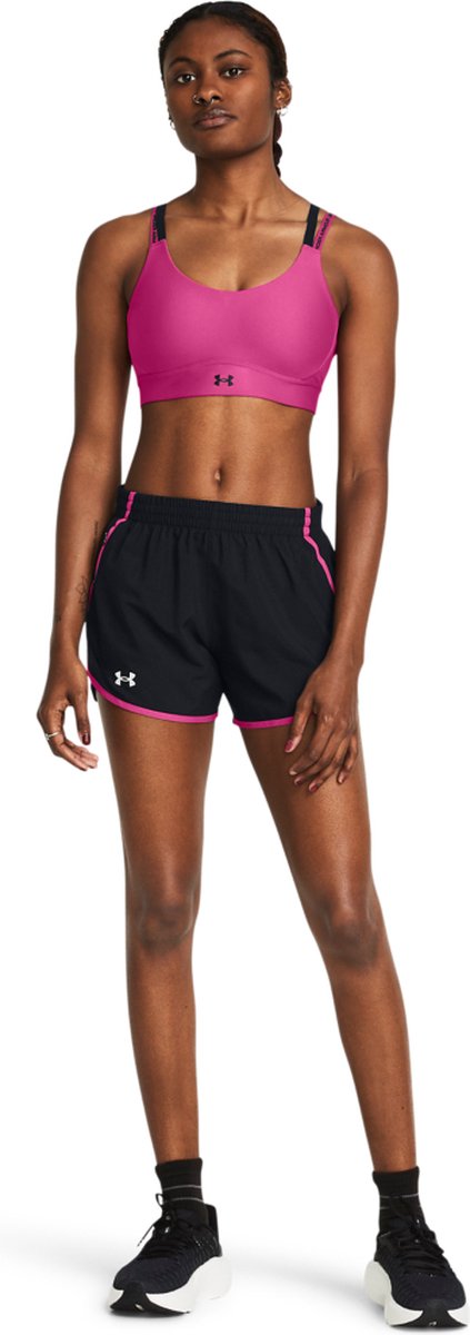 Under armour ua fly by 3'' shorts-blk pantalones deportivos para mujer - negro - reflectante