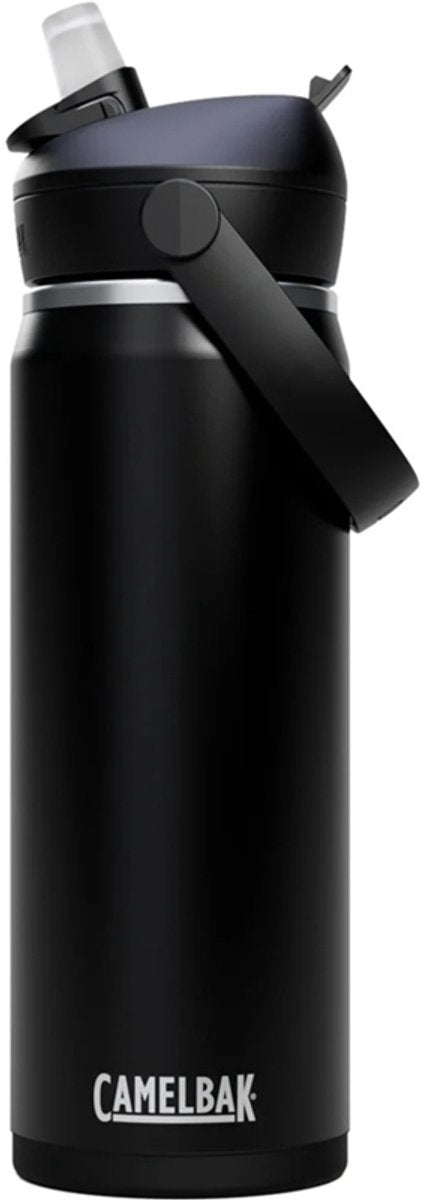 Camelbak thrive flip straw drinkfles - 600 ml - rvs - met rietje - isolatie waterfles - zwart