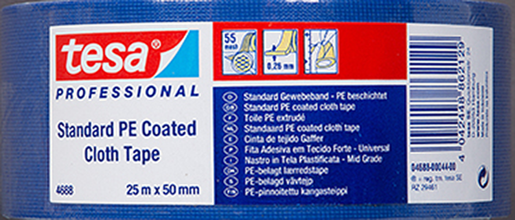 Tesa professional 1064735 - nastro in tessuto tesa standard pe coat 55 mesh blu 25 mm x 50 m | 5 pezzi