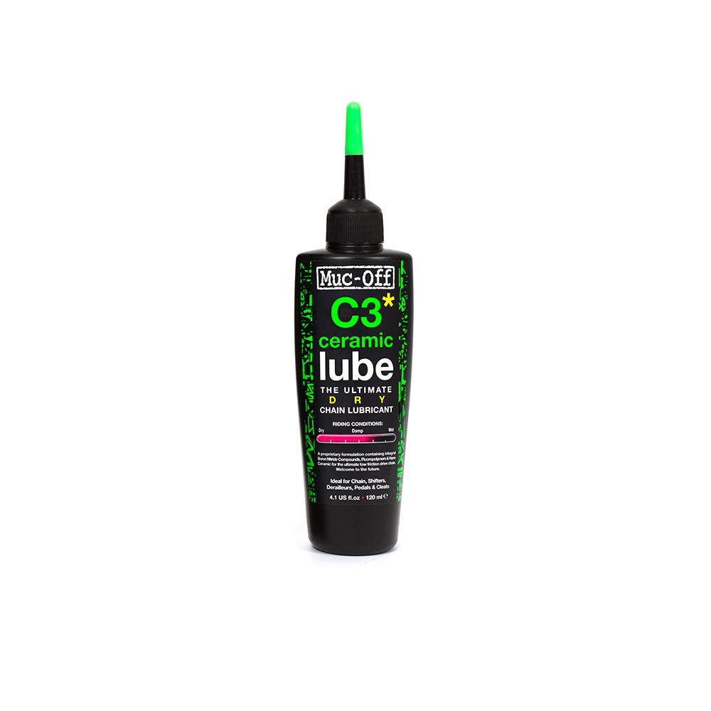 Muc-off muc off c3 lubricante seco cerámico botella de 120 ml lubricante para cadenas para condiciones secas