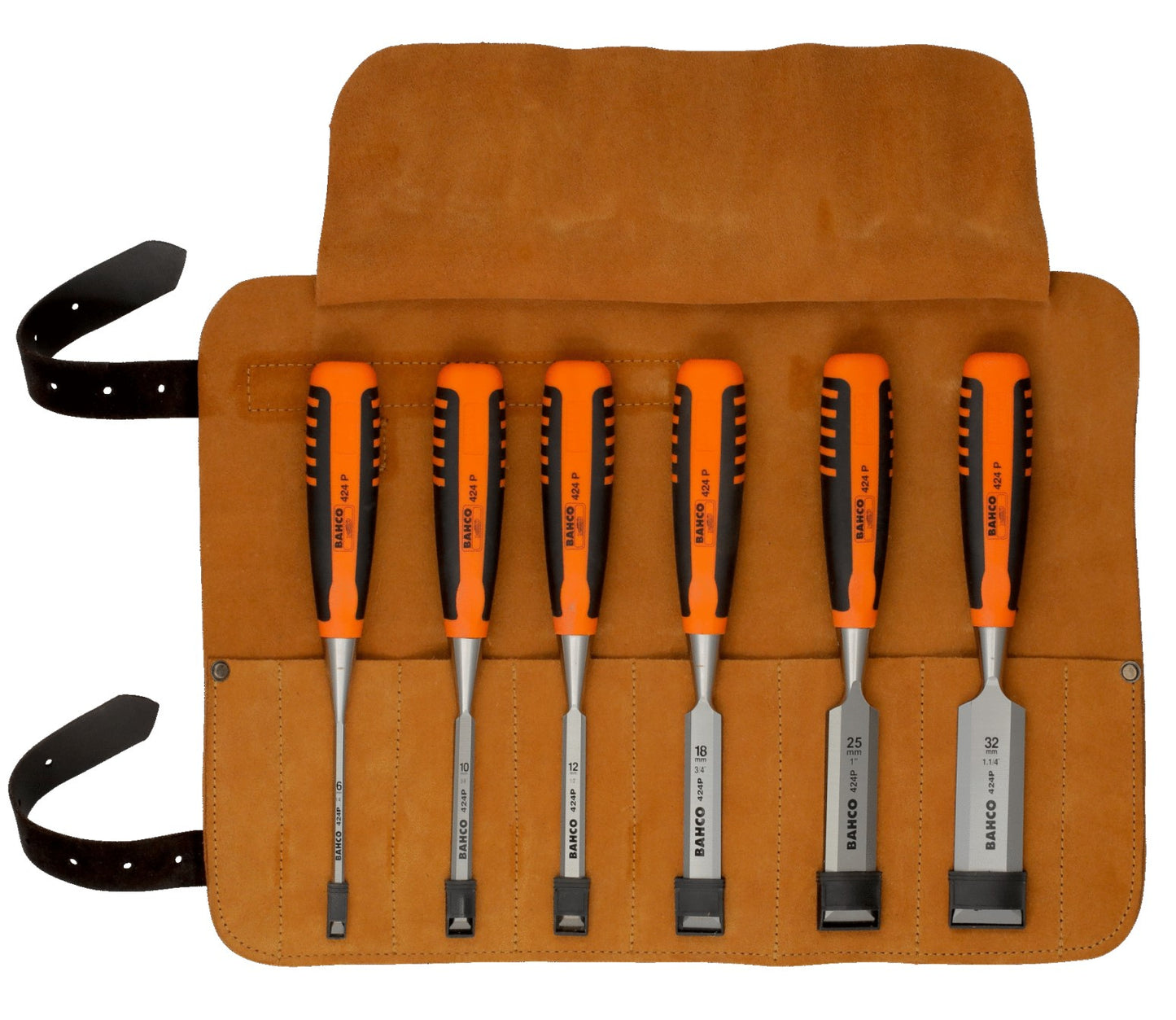 Bahco 424p-s6-lr | set di scalpelli professionali | 6 pezzi | 424p-s6-lr - impugnatura bicomponente