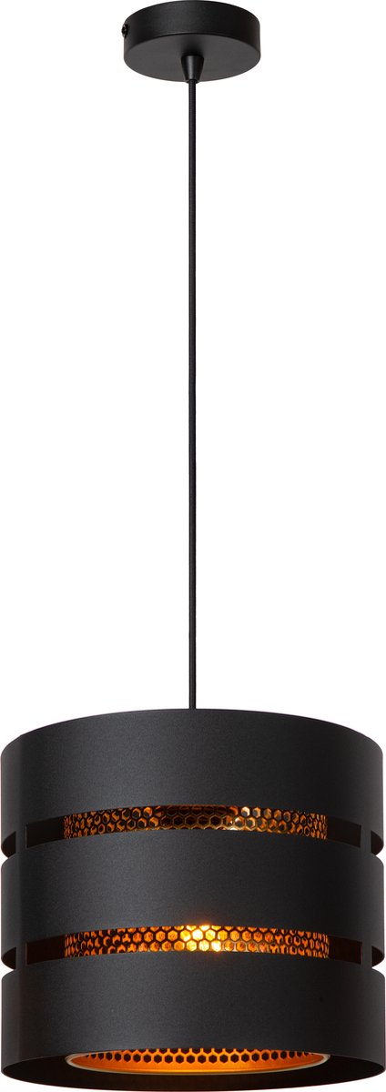 Lucide rosas - lampada a sospensione - ø 26 cm - 1xe27 - nero