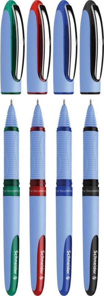 Schneider instrumentos de escritura schneider rollerball - one hybrid n - punta de aguja - 0,5 mm - 4 piezas colores surtidos - s-183594