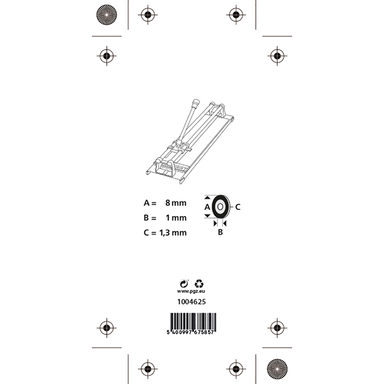Mack 1004625 - rueda de recambio cortadora de azulejos ø22mm | 3 piezas