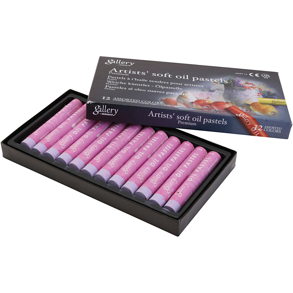Pasta de aceite de la galería, l: 7 cm, d 11 mm, espesor 11 mm, púrpura ligera, 12 piezas 1 caja