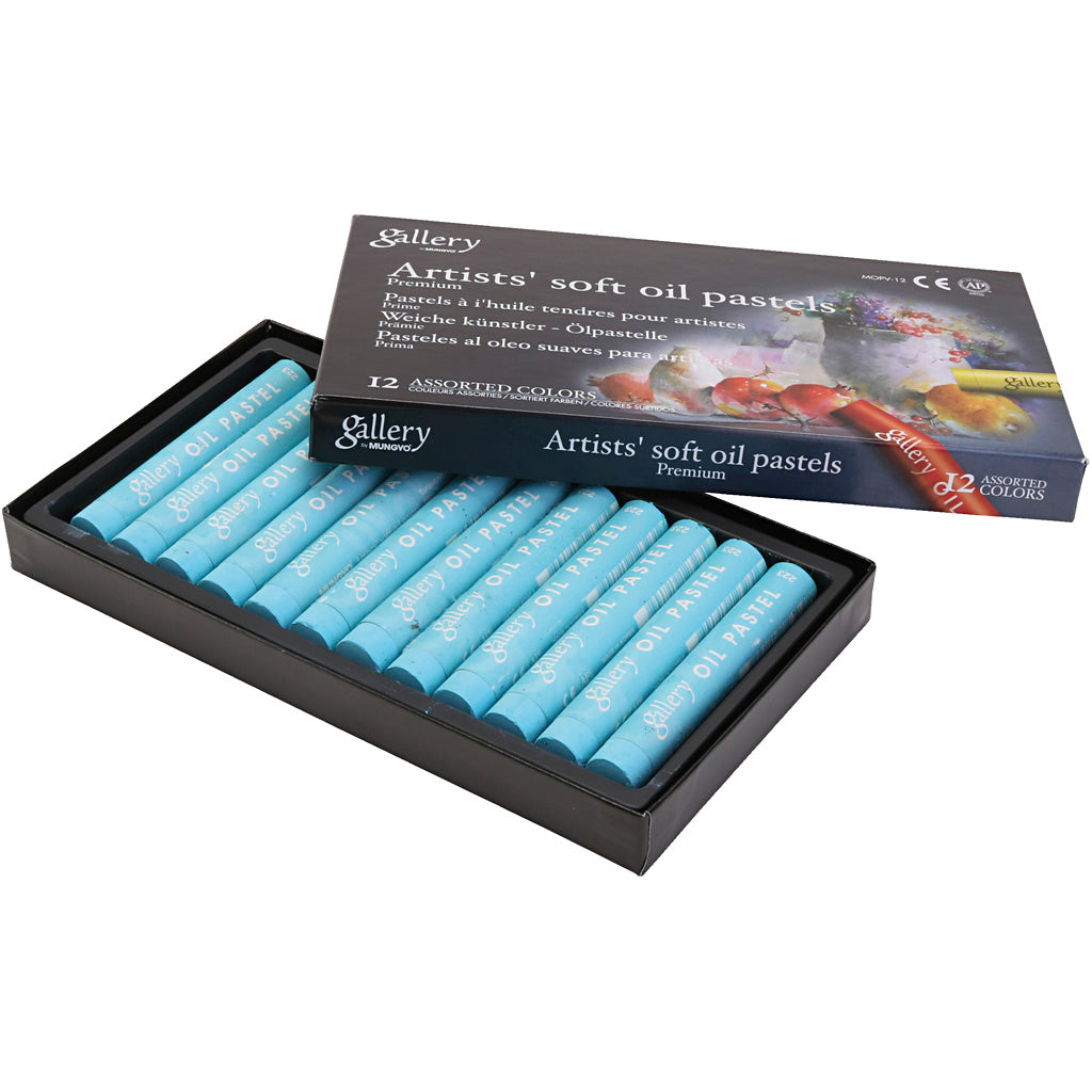 Pasta de aceite de la galería, L: 7 cm, D 11 mm, espesor 11 mm, turquesa, 12 piezas 1 caja