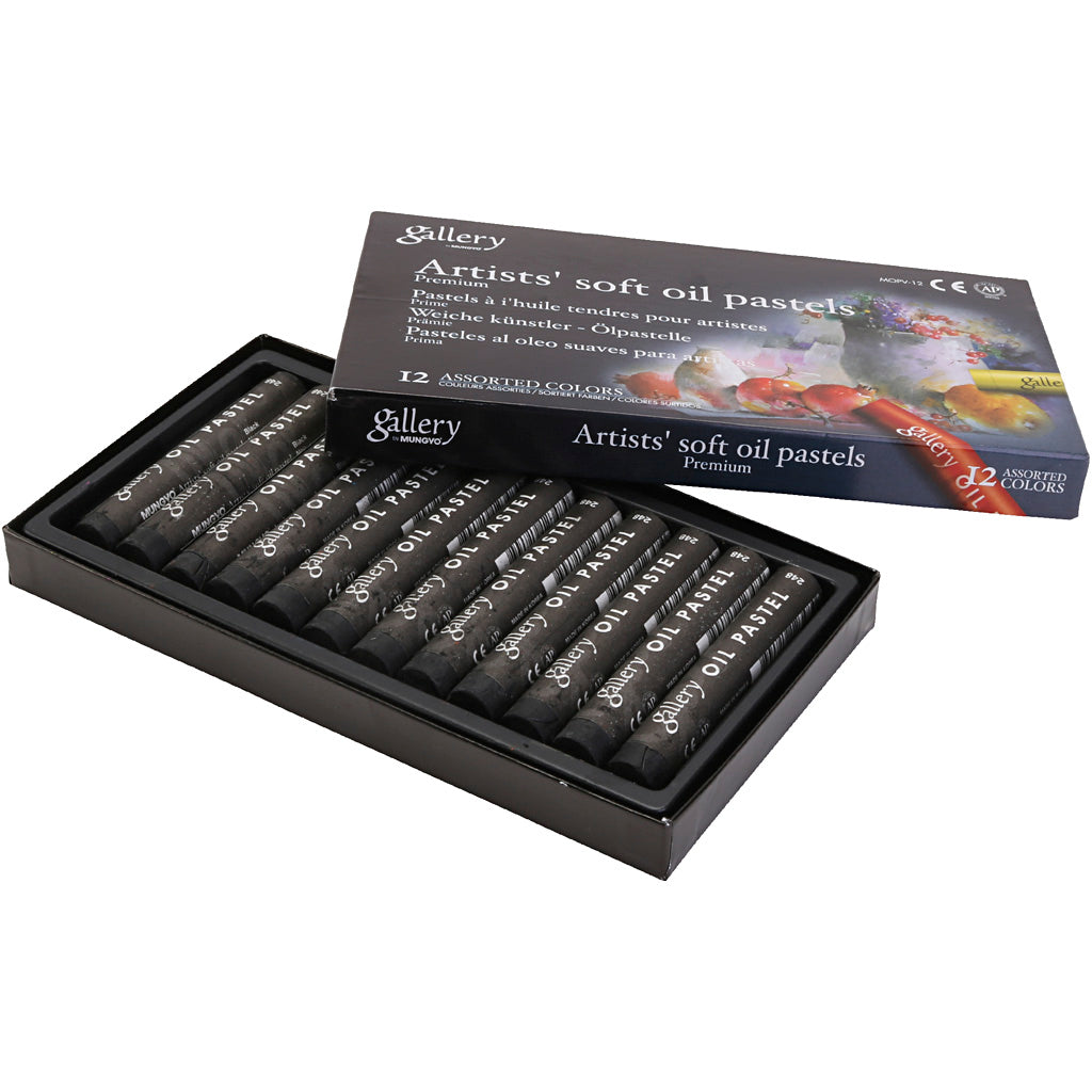 Pasta de aceite de la galería, L: 7 cm, D 11 mm, espesor 11 mm, negro, 12 piezas 1 caja