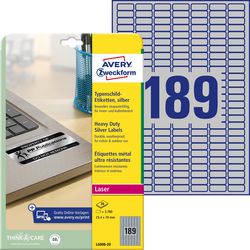 Etichette avery l6008 argento 25,4 x 10 mm