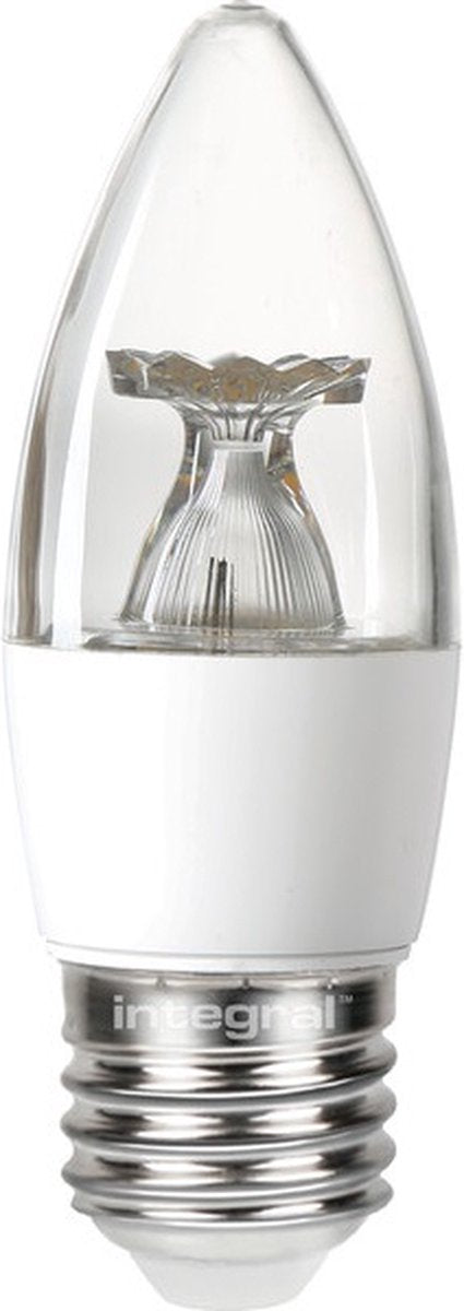 LED integrale - lampada a candela - E27 - 4,9 watt - 2700k - 470 lumen - copertura trasparente - non dimmerabile