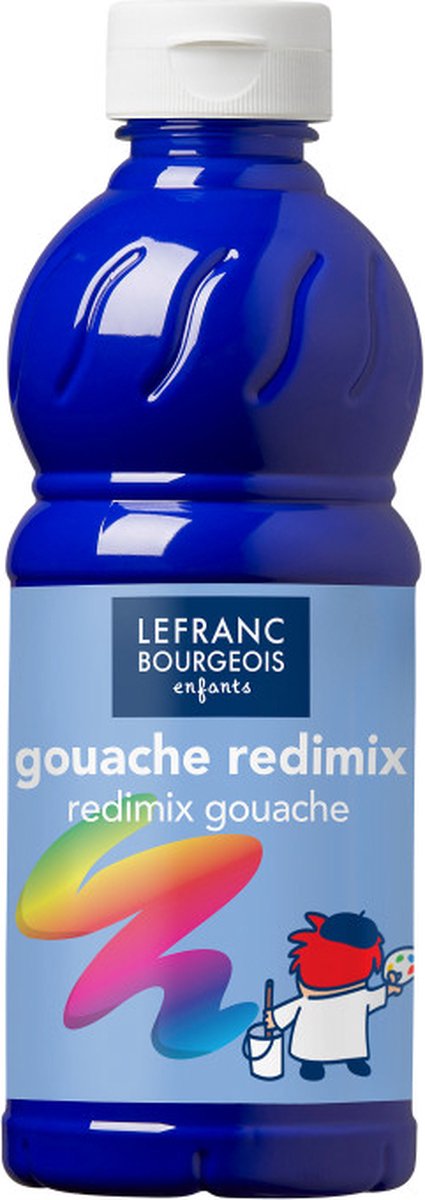 Lefranc bourgeois l b plakkaatverf redimix brilliant blue 500ml