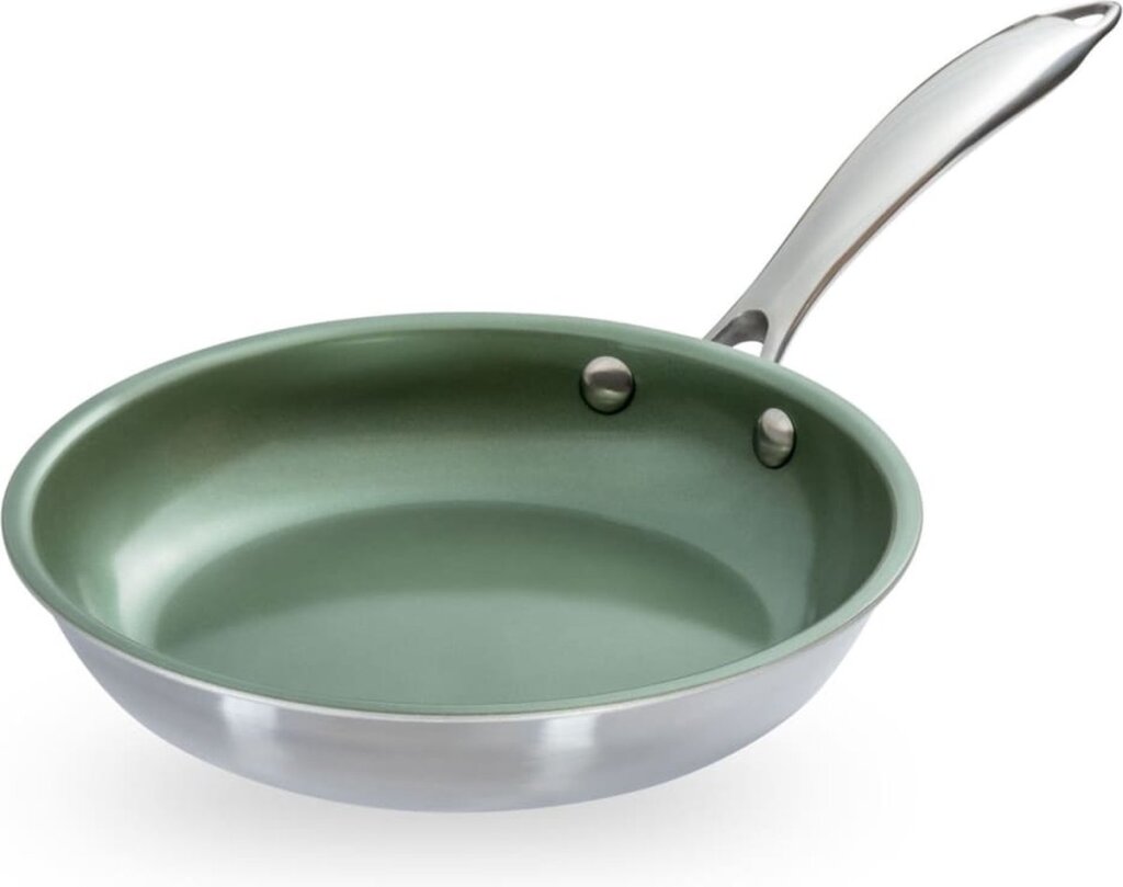 Varios solo vegano Freing Pan de 20 cm de acero inoxidable verde