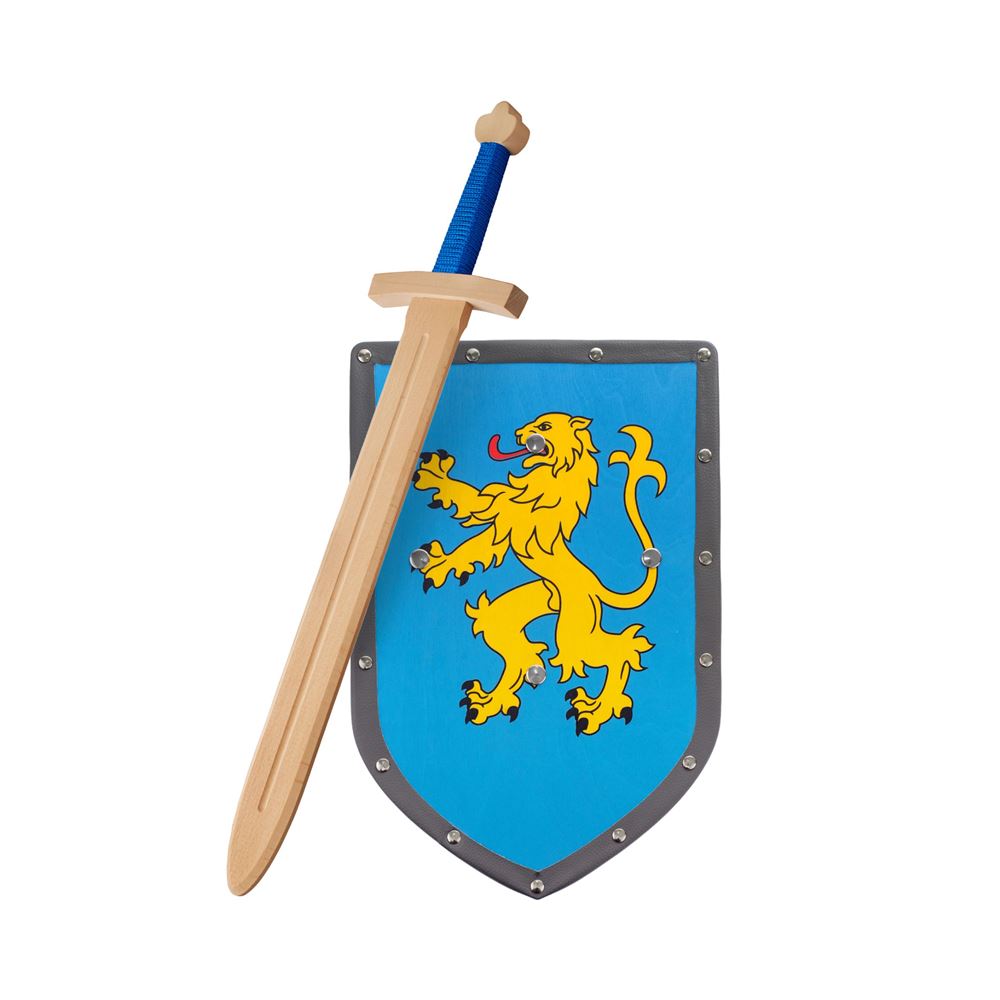 Espada de madera amaderada con escudo. 4+