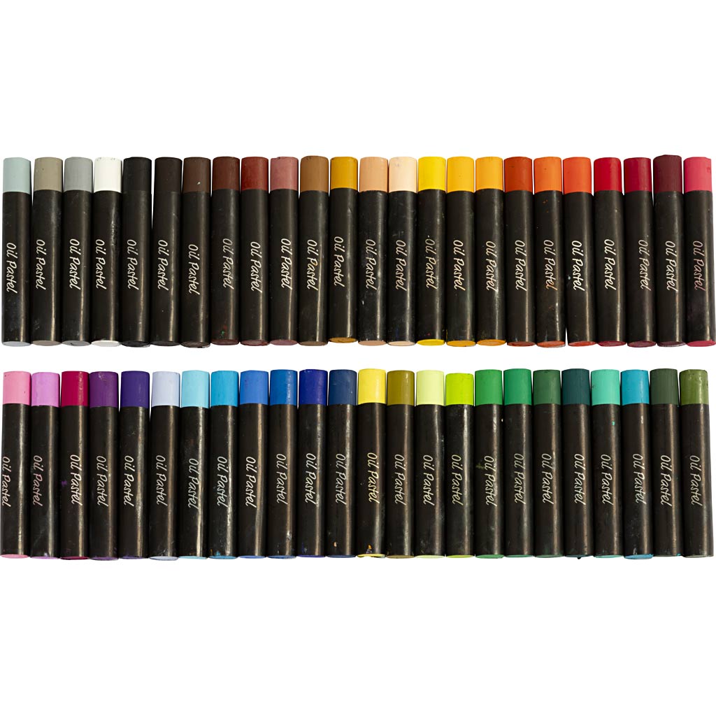Pastelli a olio Creativ company, l: 7 cm, spessore 11 mm, vari colori, 48 pezzi 1 scatola