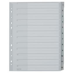 Leitz grigio da 1 a 12 schede A4 in polipropilene