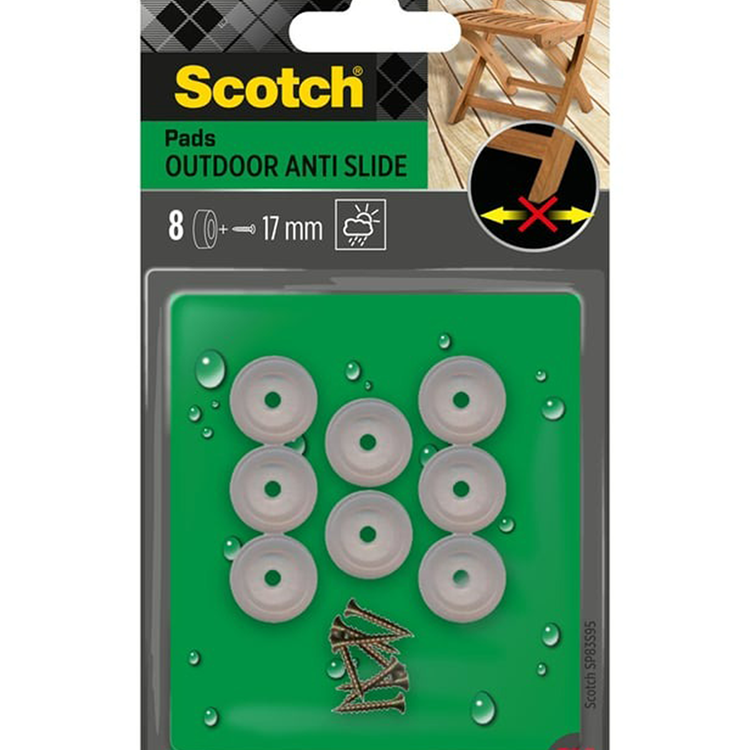 3m 1070710 - Scotch® pattini antiscivolo outdoor da avvitare trasparenti ø 17 mm | 16 pezzi
