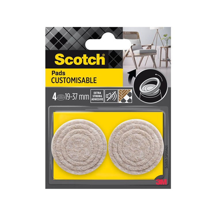 3m 1070689 - Scotch® cuscinetti personalizzabili autoadesivi, beige, ø 19x37 mm | 14 pezzi