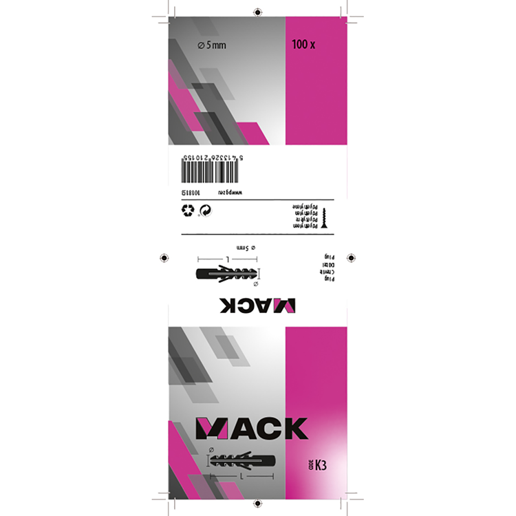 Mack 1018153 - tapón polietileno 100uds 5mm | 5 piezas