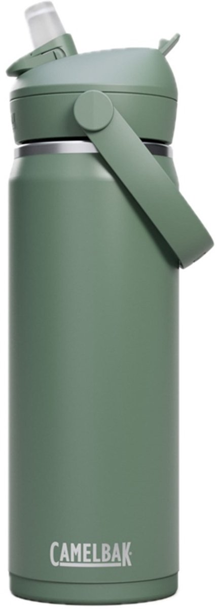 Camelbak thrive flip straw drinkfles - 600 ml - rvs - met rietje - isolatie waterfles - groen