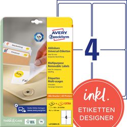 Etichette riadesive Avery zweckform stick lift bianche