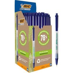 Bolígrafo bic clic stic + pulsador azul