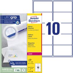 Etichette per indirizzi avery zweckform ultragrip bianche
