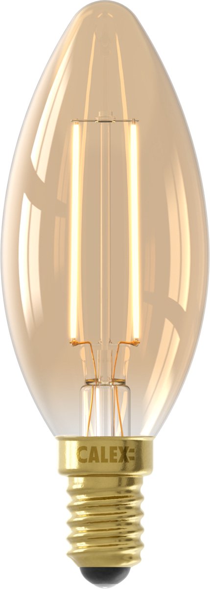 Lámpara LED de filamento Calex - E14 - Fuente de luz B35 dorada - 3,5W - regulable