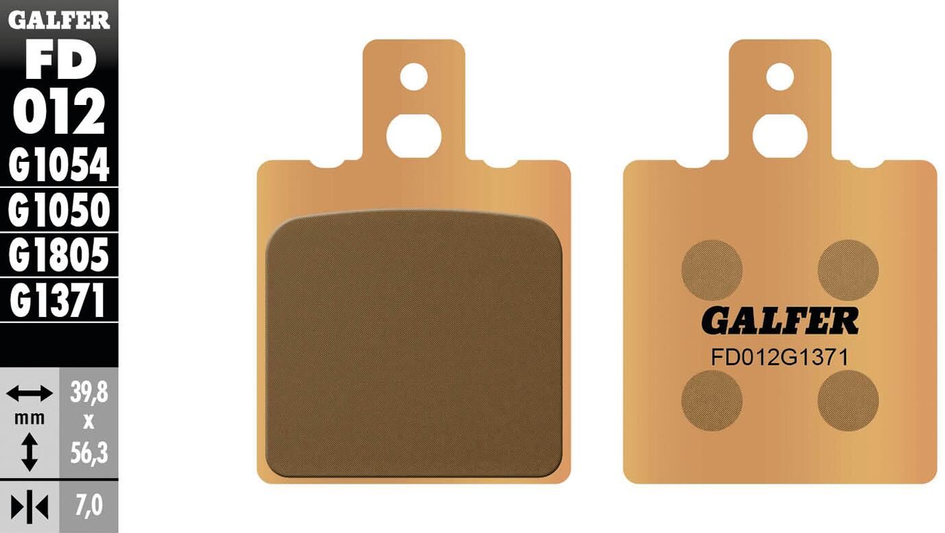 Pastillas de freno Galfer fd012 pastilla de freno fd012 g1371 metal sinterizado
