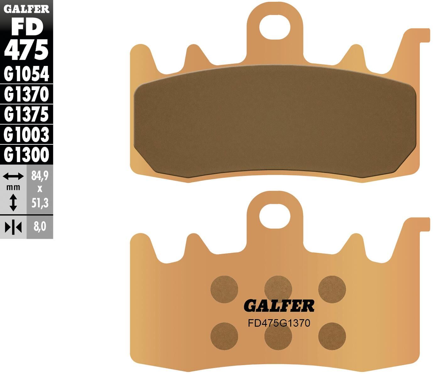 Pastillas de freno Galfer fd475 pastilla de freno fd475 g1370 sint.metal street