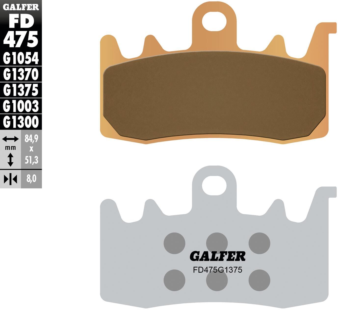 Pastillas de freno Galfer fd475 pastilla de freno fd475 g1375 sint.metal str. sp.