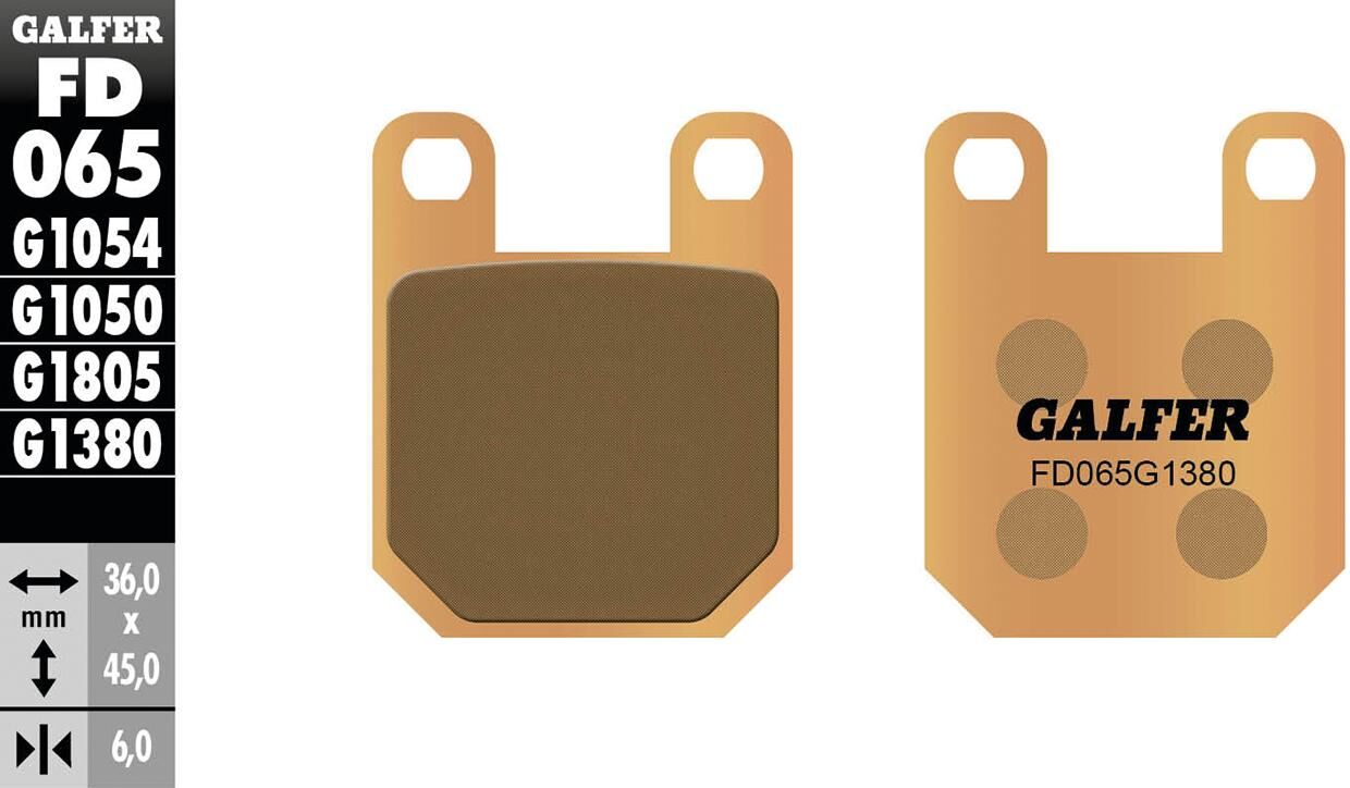 Pastillas de freno Galfer fd065 pastilla de freno fd065 g1380 metal sinterizado