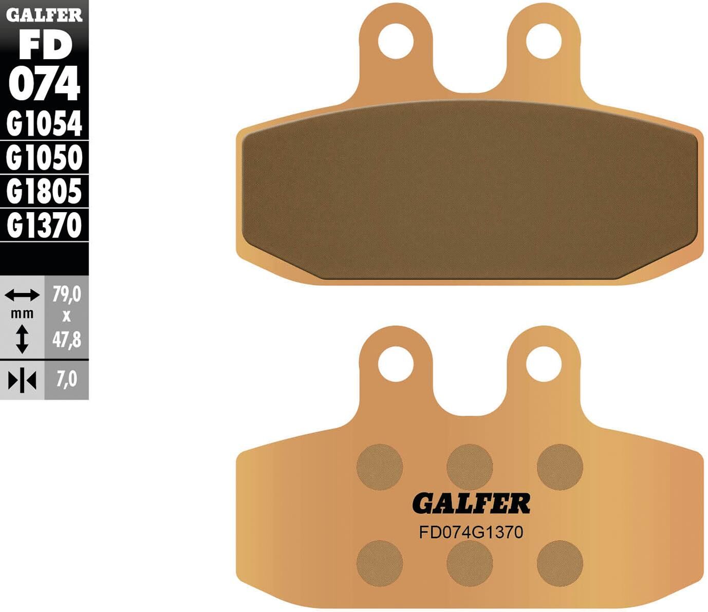Pastillas de freno Galfer fd074 pastilla de freno fd074 g1370 metal sinterizado