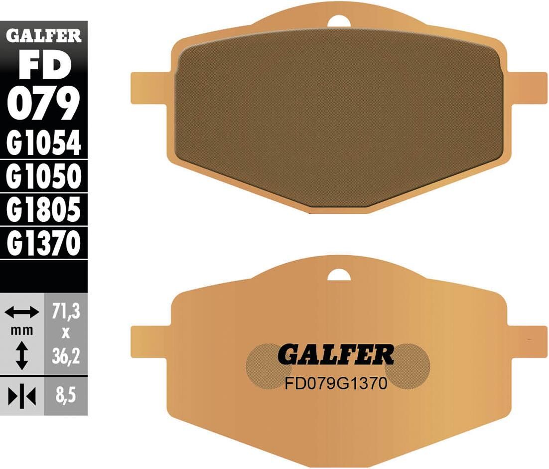 Pastillas de freno Galfer fd079 pastilla de freno fd079 g1370 metal sinterizado