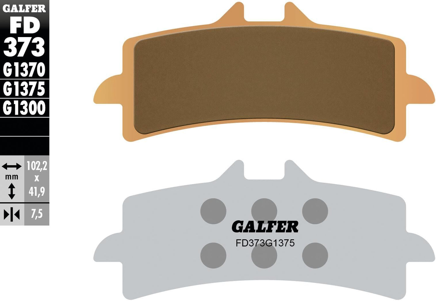 Pastiglie freno Galfer fd373 pastiglia freno fd373 g1375 sint.metal str. sp.