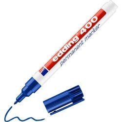 Rotulador permanente 400 edding punta redonda 1mm recargable azul