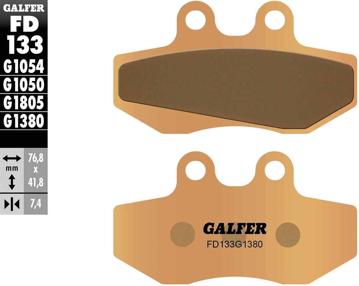 Pastillas de freno Galfer fd133 pastilla de freno fd133 g1380 metal sinterizado