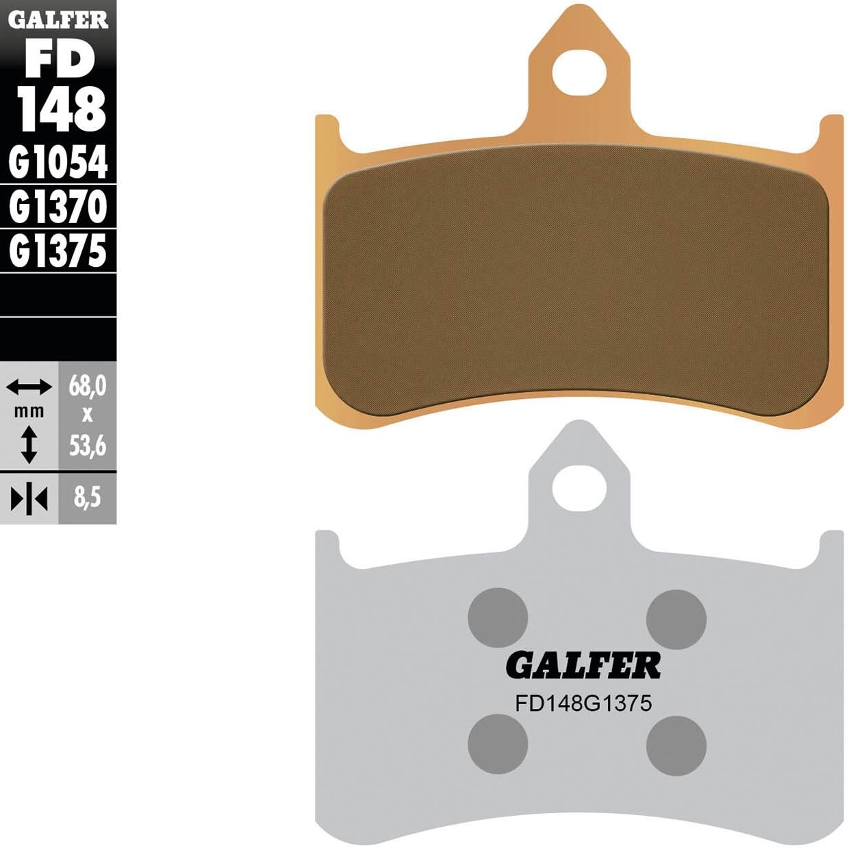 Pastillas de freno Galfer fd148 pastilla de freno fd148 g1375 metal sinterizado