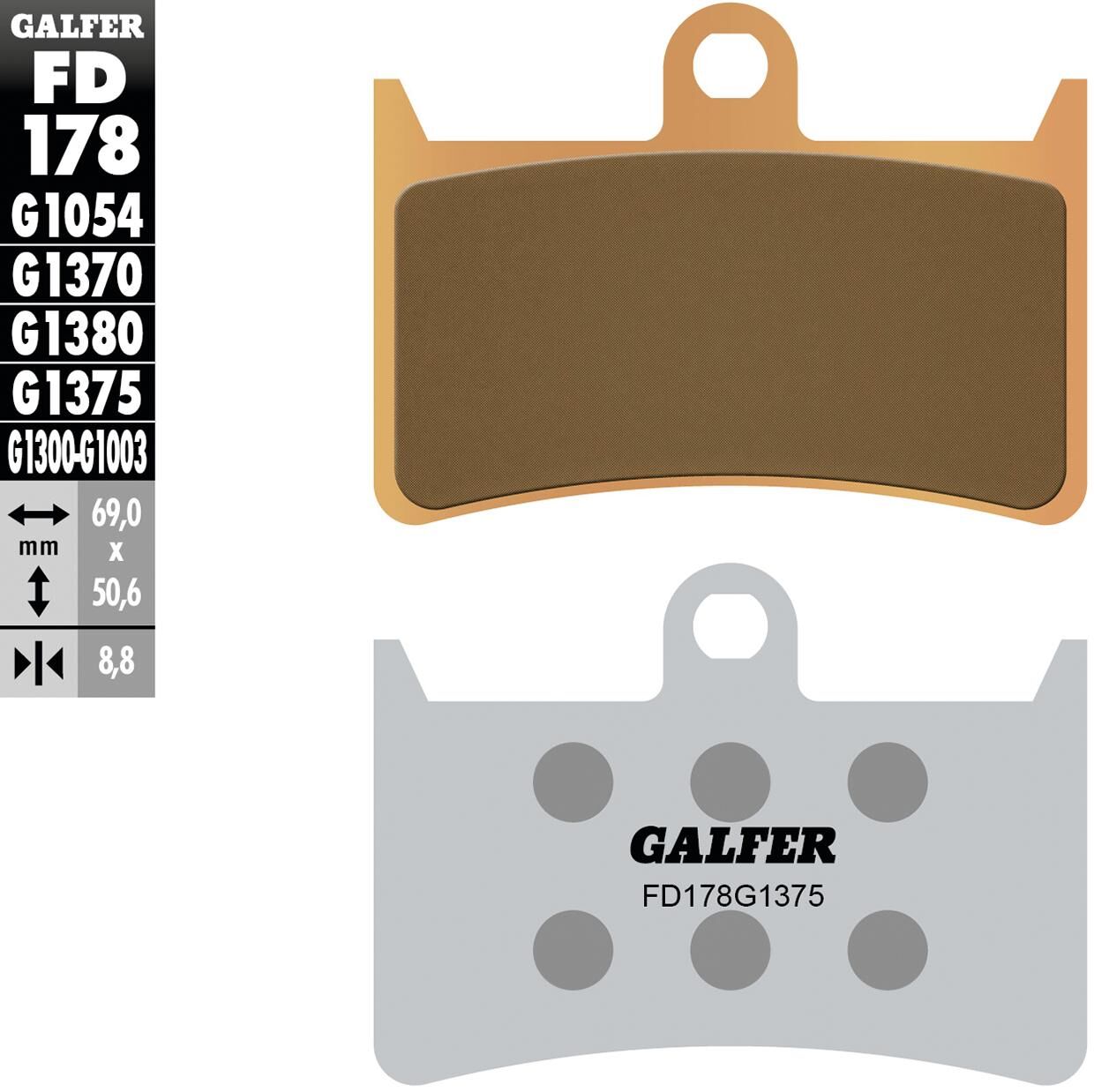 Pastiglie freno Galfer fd178 pastiglie freno sinterizzate fd178 g1375