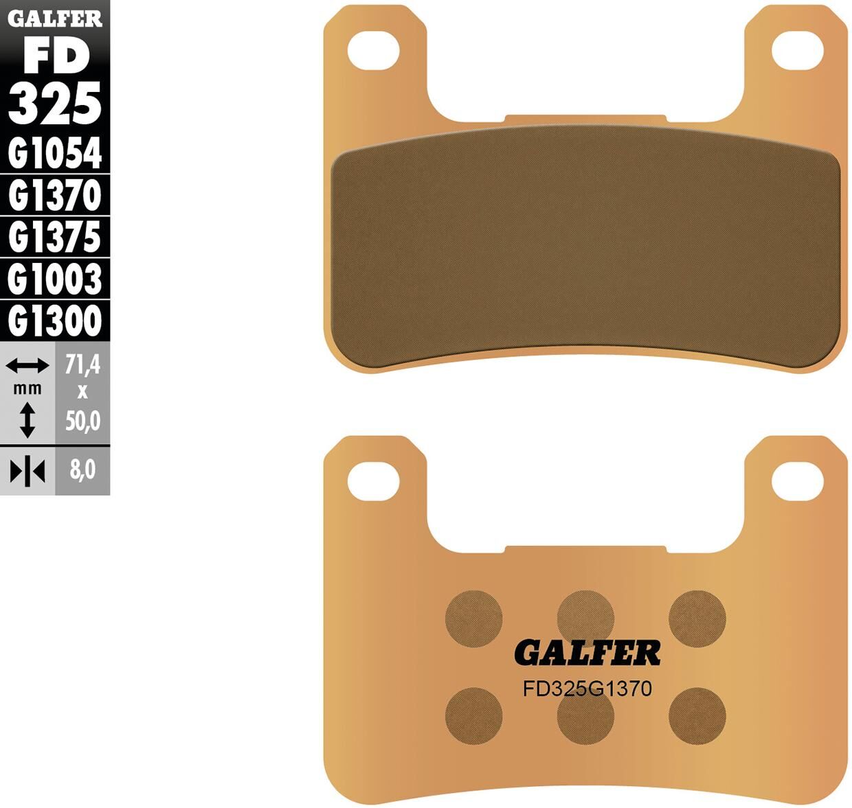 Pastillas de freno galfer fd325 pastilla de freno fd325 g1370 sint. calle metalica