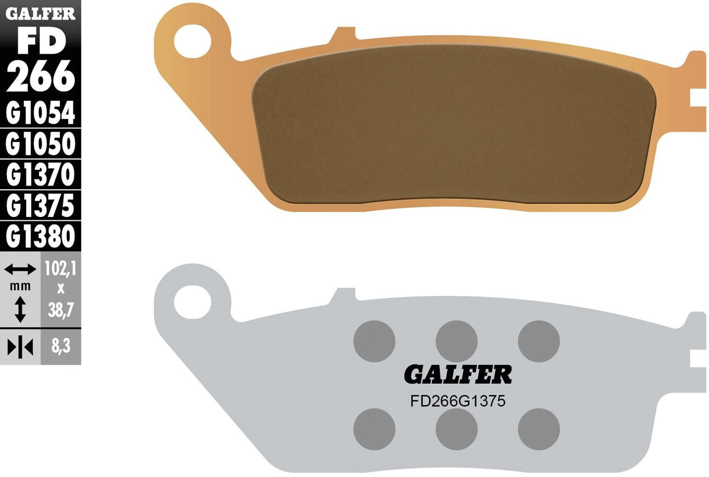 Pastillas de freno galfer fd266 pastilla de freno fd266 g1375 sint. metal st. sp.