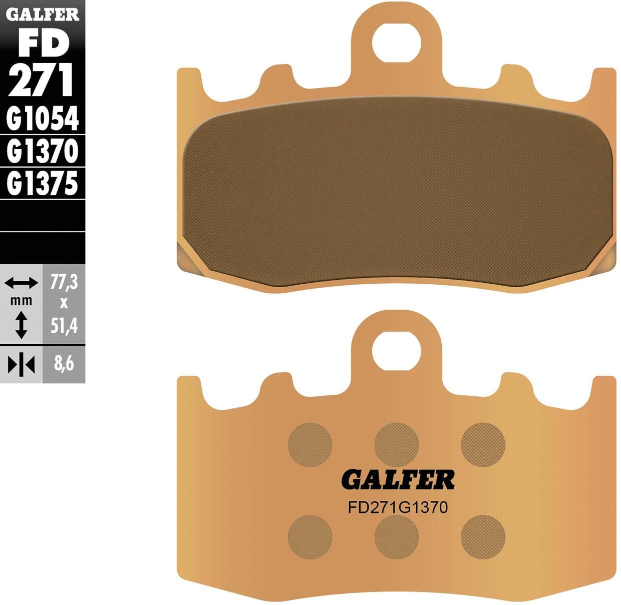 Pastiglie freno Galfer fd271 pastiglia freno fd271 g1370 sint. strada metallica
