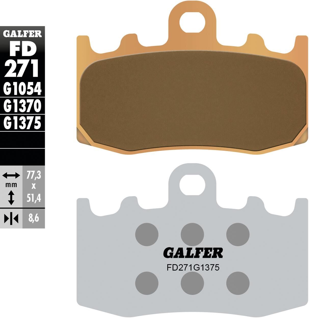 Pastillas de freno Galfer fd271 pastilla de freno fd271 g1375 sint.metal str. sp.
